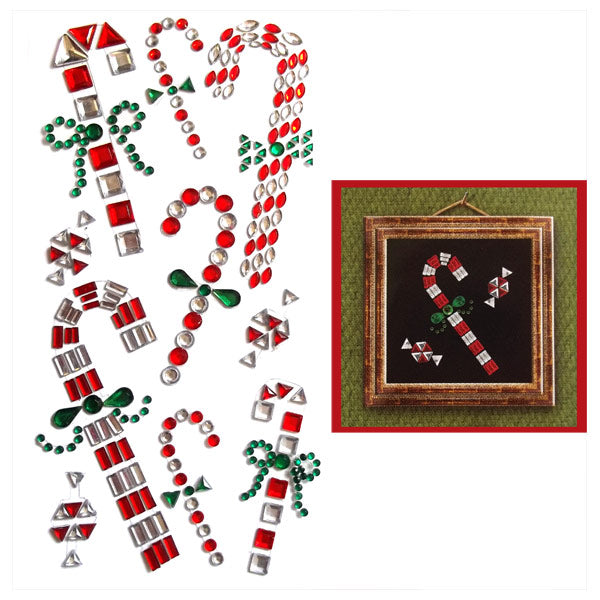 Holiday Candy Canes Bling Gem Icons 50-30335