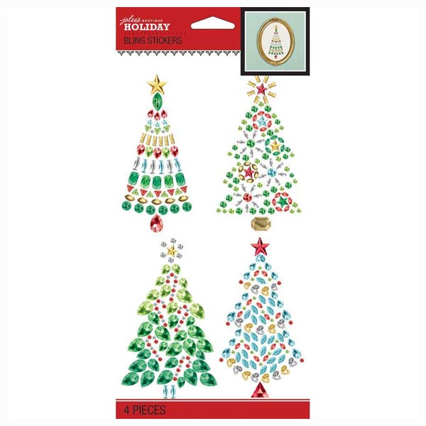 Watercolor Christmas Tree Holiday Bling 50-40594