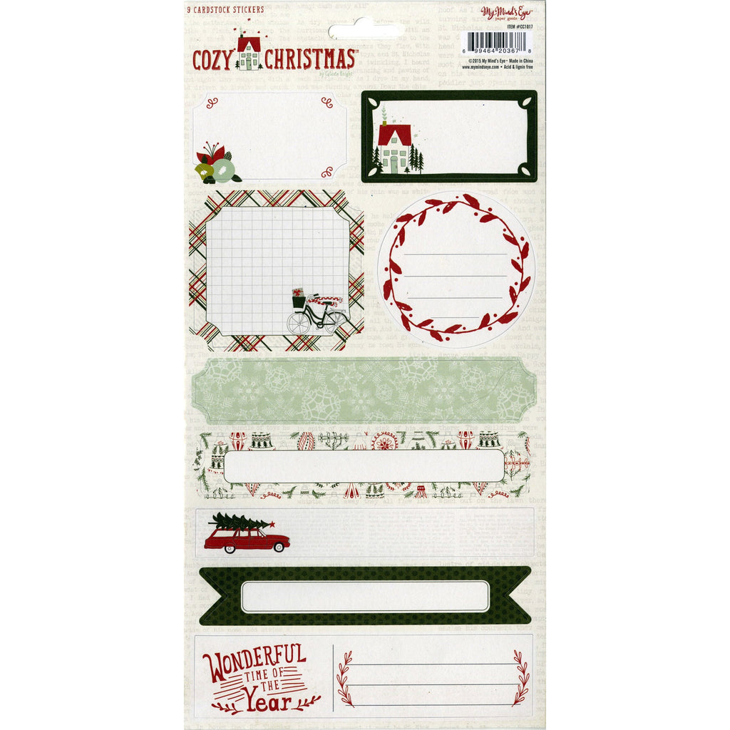 Cozy Christmas Cardstock Gift Tag Labels MMECC1017 Cozys Scrapbooking