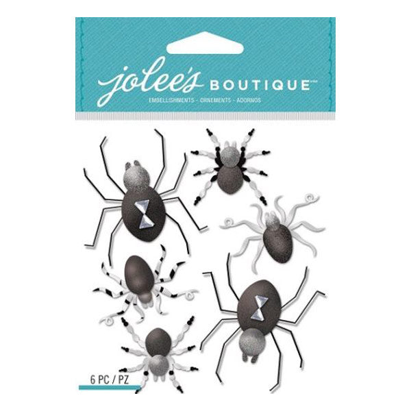Black and White Metallic Spiders 50-21777