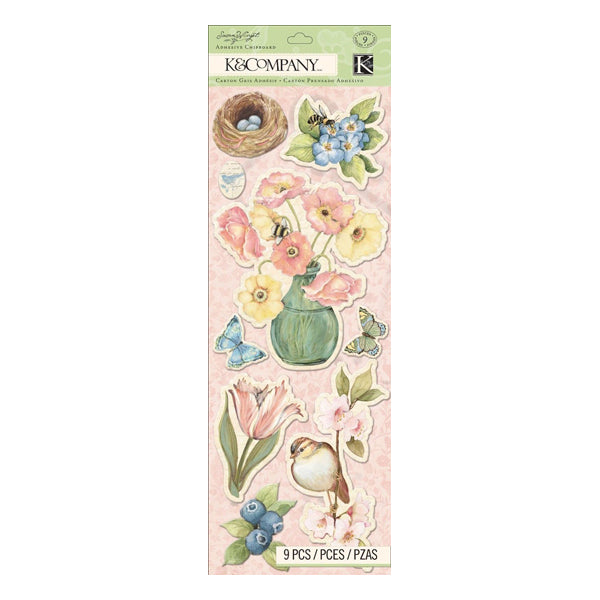 Susan Winget Floral Icon Adhesive Chipboard KCO-30-663381