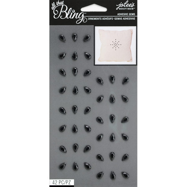 Black Teardrop Bling Gems 50-50686