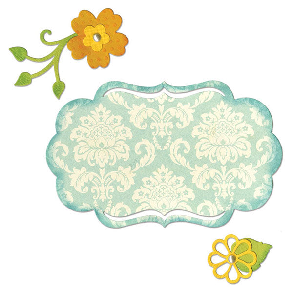 Fancy Label and Flowers SZX-658956