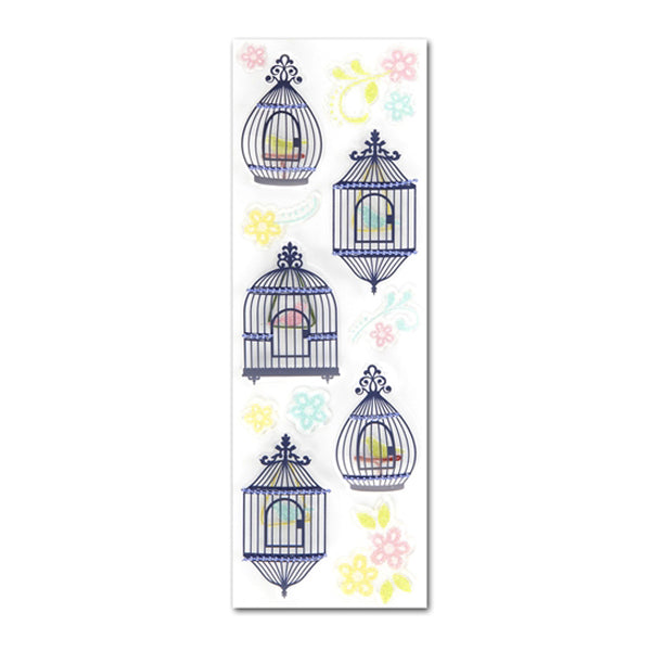 Damask Bird Cages and Flowers MS-41-00250