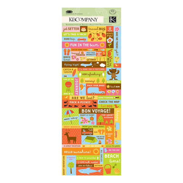 Travel Bug Embossed Stickers KCO-30-572386