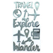 Metal Travel Words and Icons 50-51114