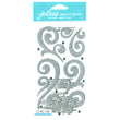 Silver Puffy Flourish with Gems 50-00098