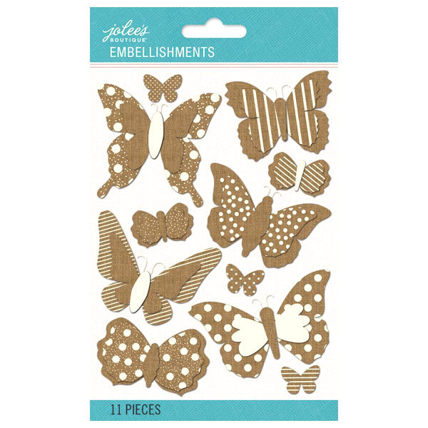Patterned Dimensional Burlap Butterflies 50-60499