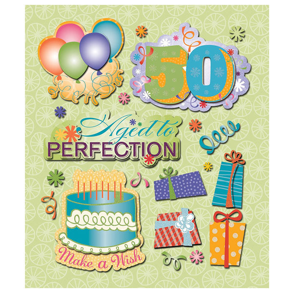 50th Birthday Sticker Medley KCO-30-587779