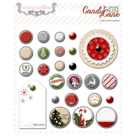 Candy Cane Lane Decorative Brads TC-CCL112