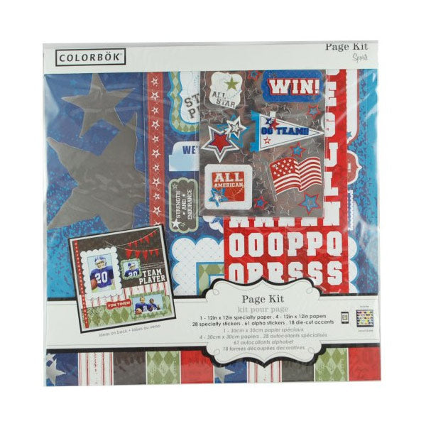 Scrap Booking Kit 11 Sports Themed Pages NEW in package