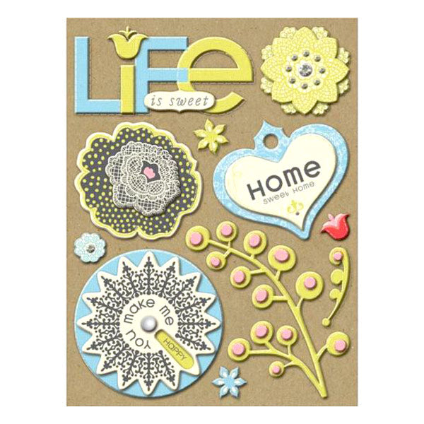 Amy Butler Lotus Faded China Adhesive Chipboard KCO-574052