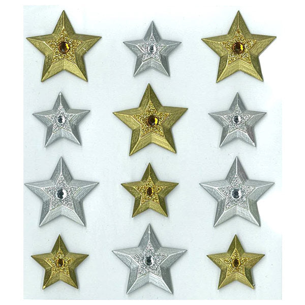 Gold Silver Stars Cabochons 50-20826