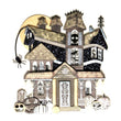 Black and White Haunted House 50-21792