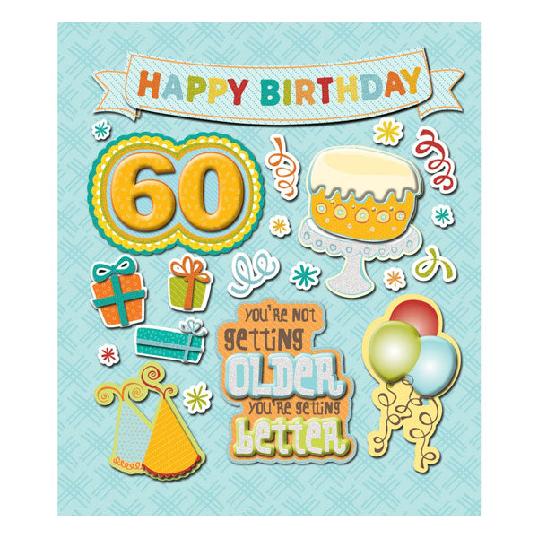 60th Birthday Sticker Medley KCO-30-587755