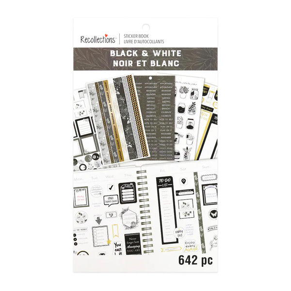 Black and White Planner Sticker Book R-688220