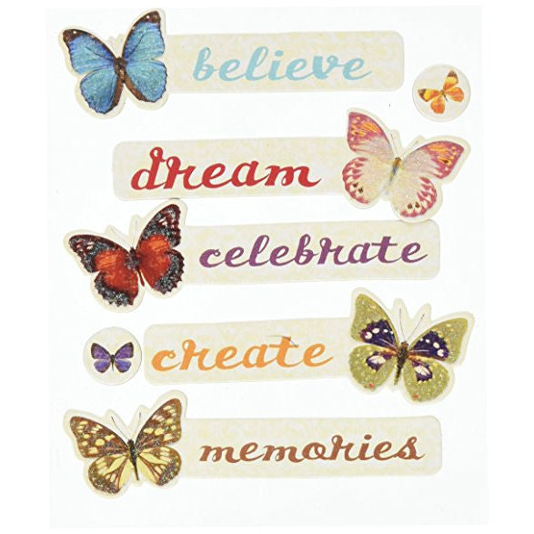 Butterfly Words Adhesive Chipboard KCO-30-595972