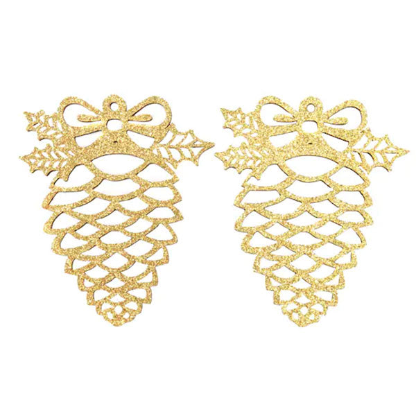 Christmas Glitter Gold Pinecone R-603181