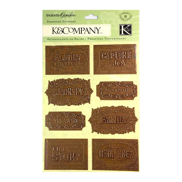 Engraved Garden Copper Word Embossed Stickers KCO-30-619074
