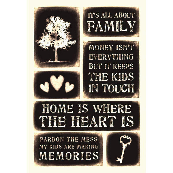 Family Weatherd Message Foam Stickers M-18020