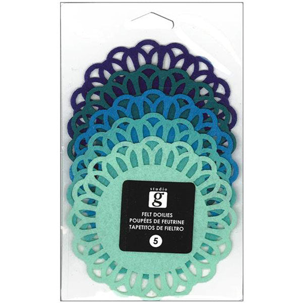 Felt Doilies Blue Round HA-VAC0060