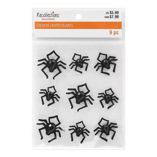 Halloween 3D Flocked Spiders R-718567