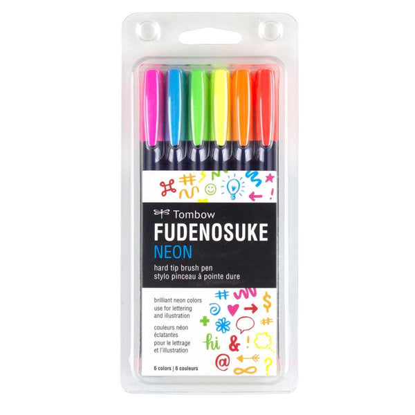 Hard Tip Brush Pens Fudenosuke Neon TOM-56437