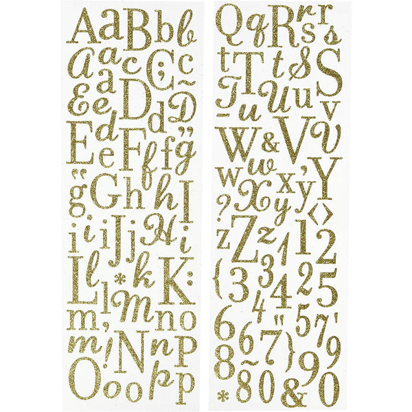 Light Gold Glitter Die-Cut Alphabet KCO-567054