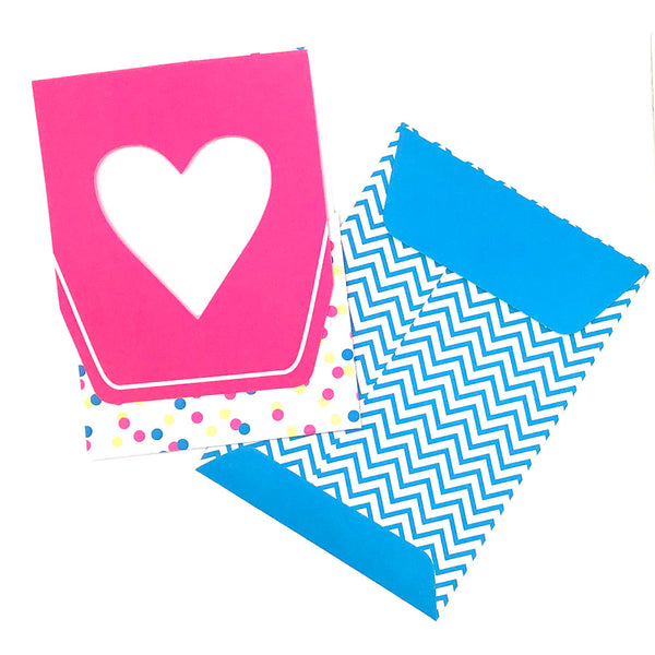 Pink and Yellow 4 Bar Cards and Envelopes 50-10051