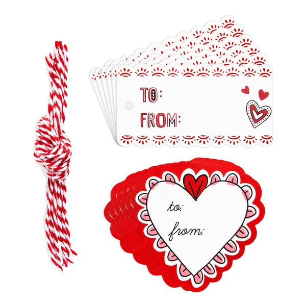 Red and White Valentines Tags R-679379