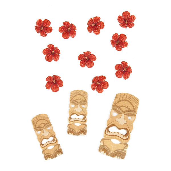 Tiki Masks and Flowers 50-00463