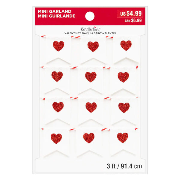 Valentines Day Heart Flag Mini Garland R-679369