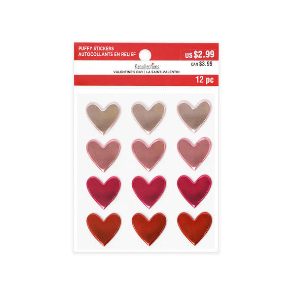 Valentines Day Metallic Puffy Hearts R-679288
