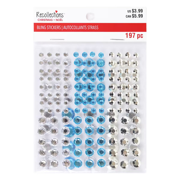 White Blue Silver Bling Gems R-757823