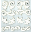 White Flourishes Cabochons 50-20851