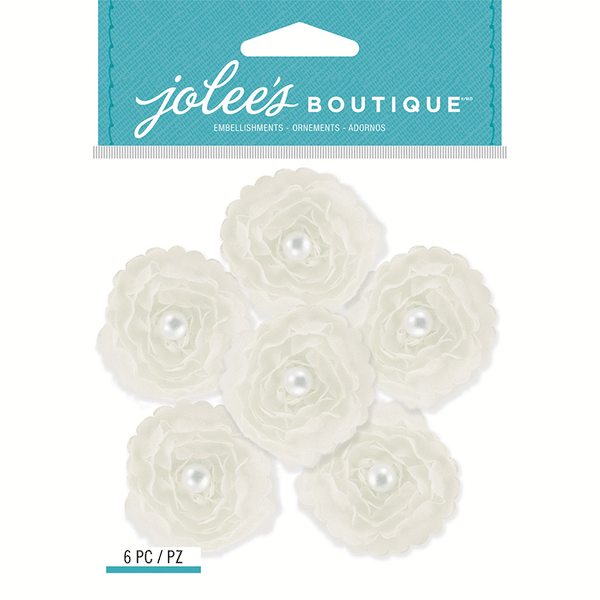 White Small Florals with Pearl 50-22045